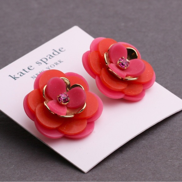 kate spade Jewelry Kate Spade Rosy Posies Earrings Nwt Fun Pink